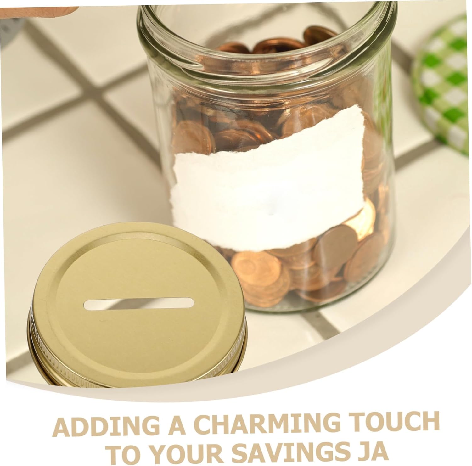 10pcs Wide Mouth Mason Jar Lids with Bank Slot - Reusable Canning Jar Lids for Regular Mouth Jars - Rose Color