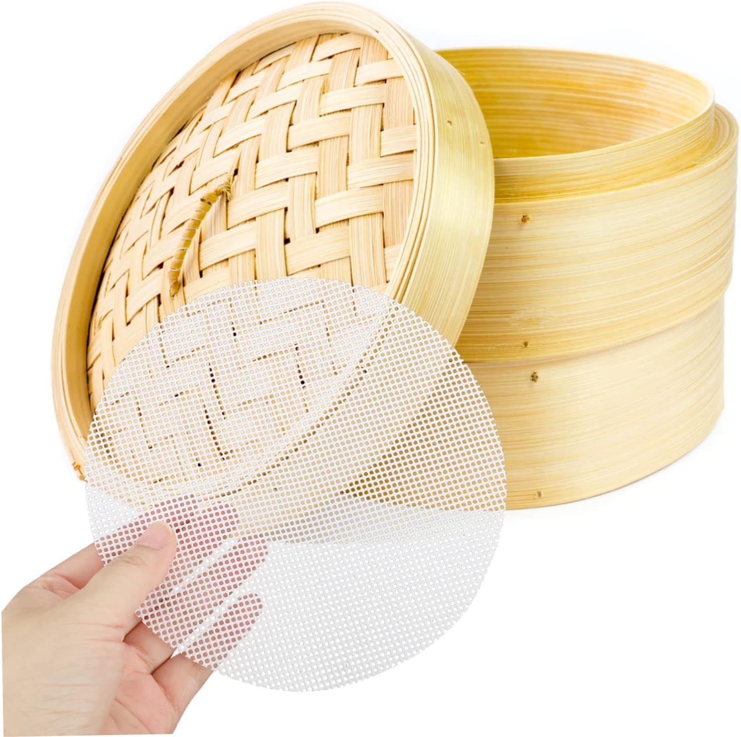 10pcs Yellow Food Grade Silicone Steamer Mats for Bakeware, Stove, Oven - Reusable Non-Stick Liners & Racks - Instant Stove Topper Adapter