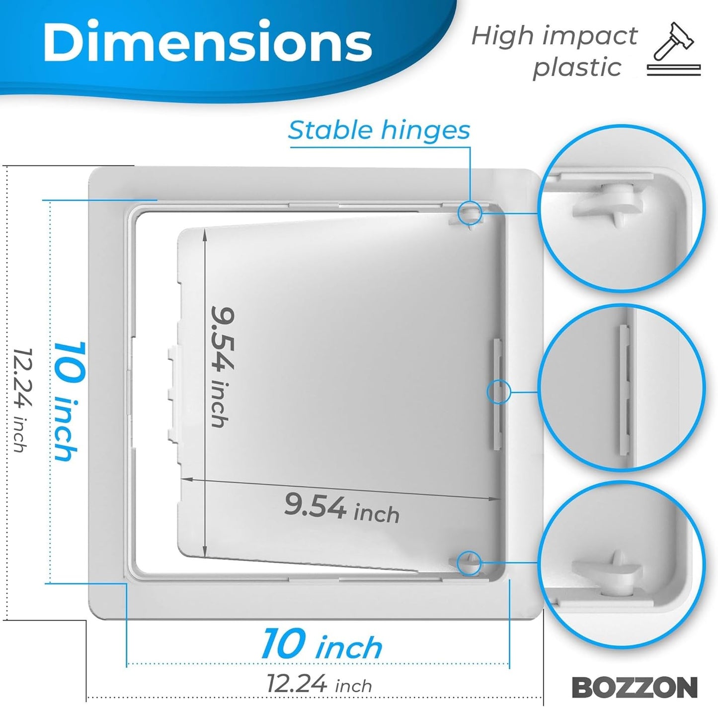 10x10 Inch White Access Panel for Drywall - Durable Plumbing Access Door Cover