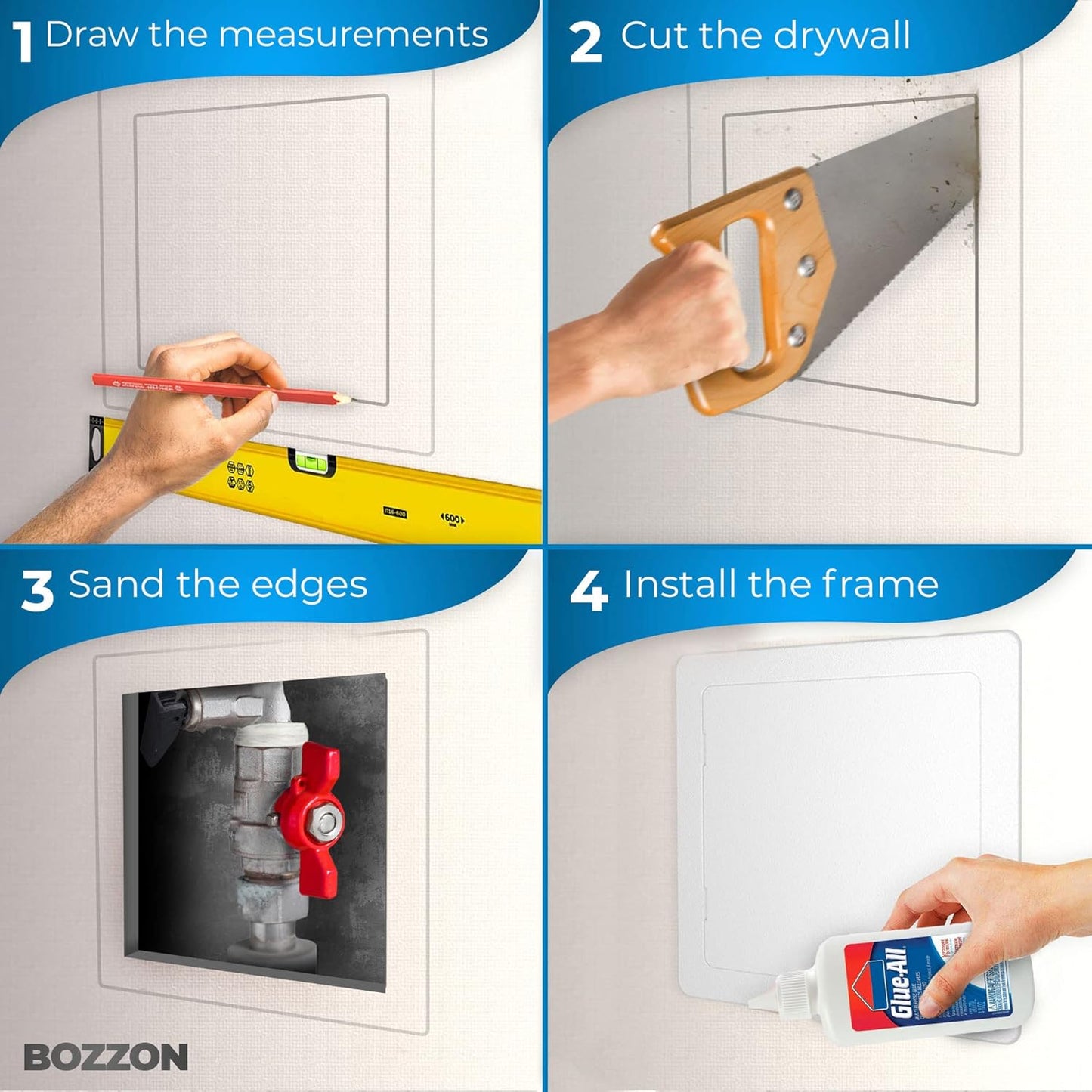10x10 Inch White Access Panel for Drywall - Durable Plumbing Access Door Cover