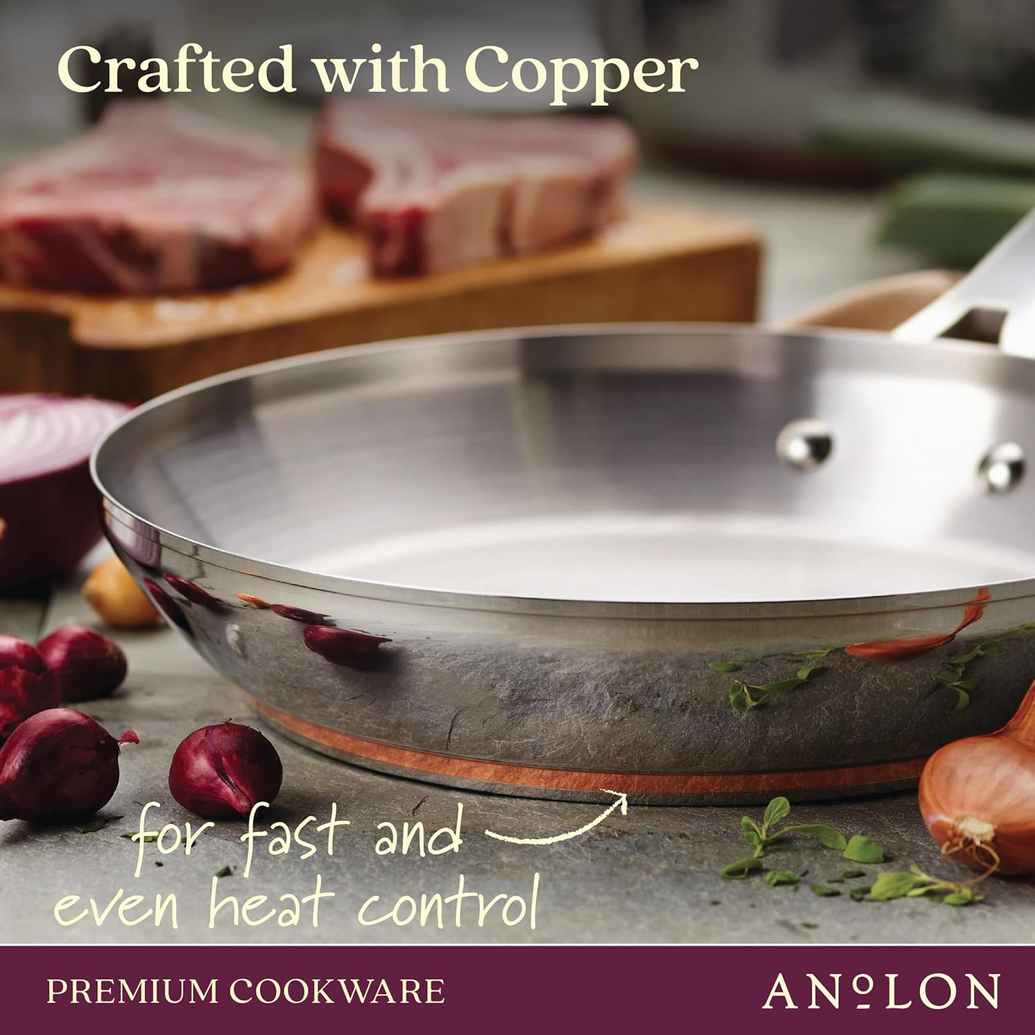 11-Piece Anolon Stainless Steel and Hard Anodized Aluminum Cookware Set for Versatile Cooking