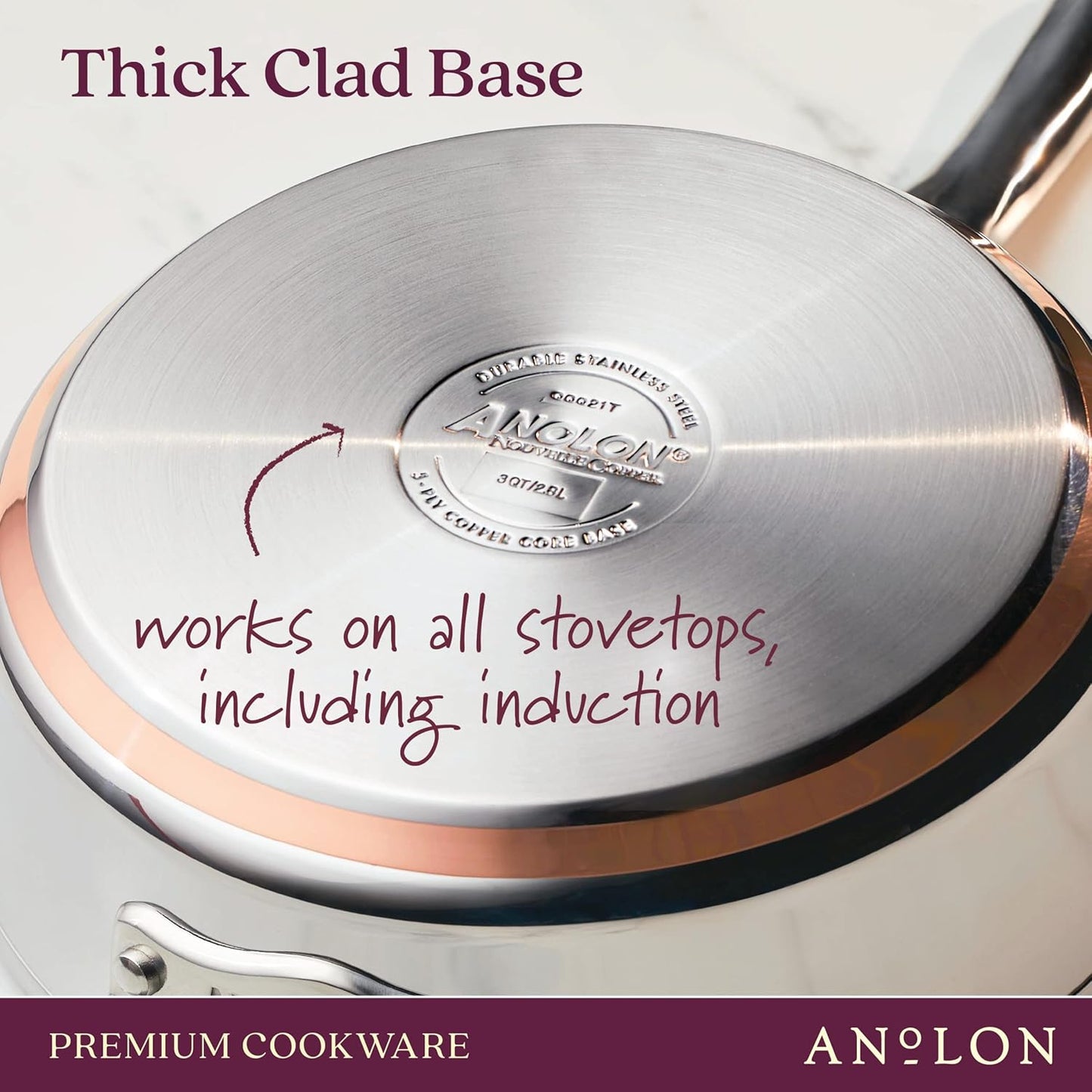 11-Piece Anolon Stainless Steel and Hard Anodized Aluminum Cookware Set for Versatile Cooking