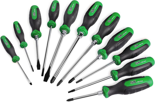 11-Piece Magnetic Screwdriver Set with Slotted, Phillip, and Star Screwdrivers, S2 Steel, SureGrip Handle
