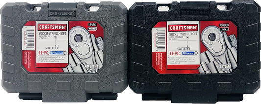 11 Piece Standard & 11 Piece Metric 1/4 Drive Ratchet Socket Set Empty Replacement Cases