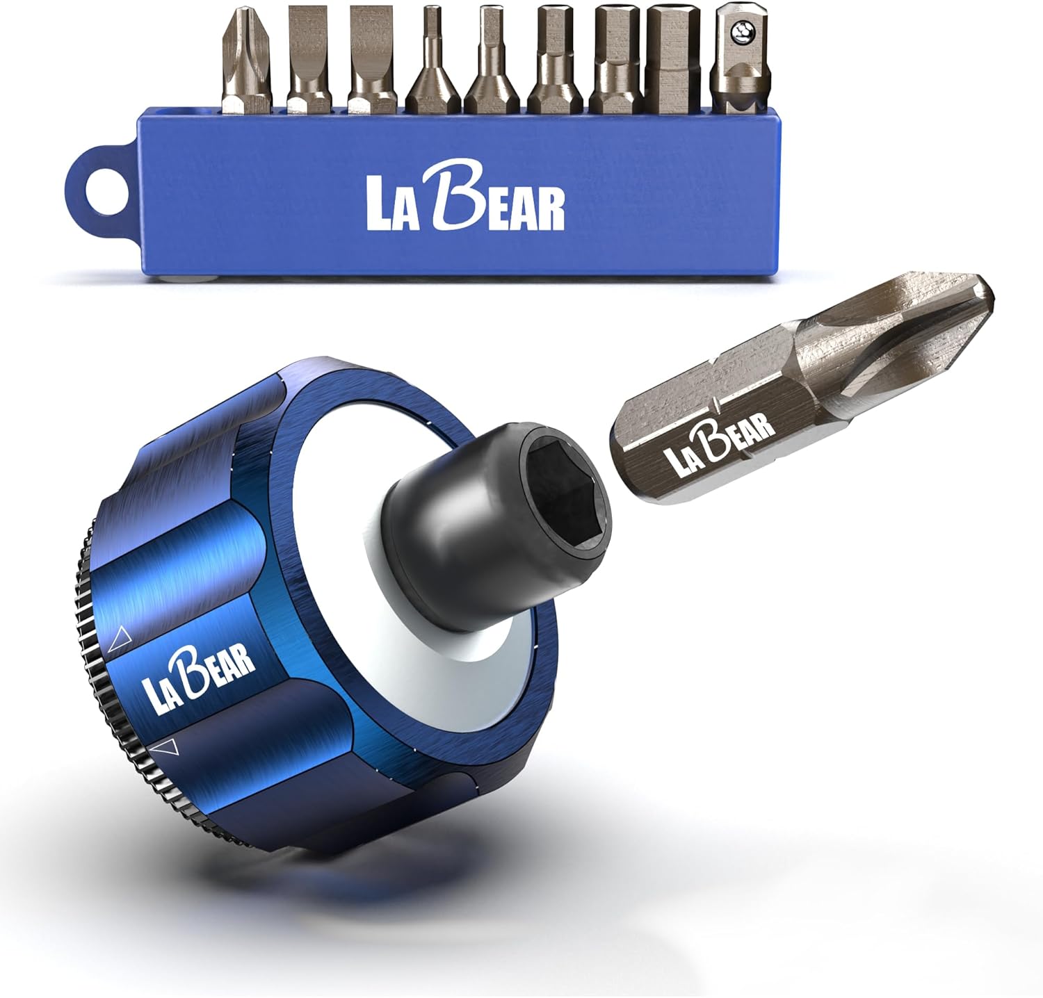 11pcs 1/4"DR Mini Palm Ratchet Kit with Screwdriver Bits - Gear Ratchet, Finger Ratchet, Philips, Slotted