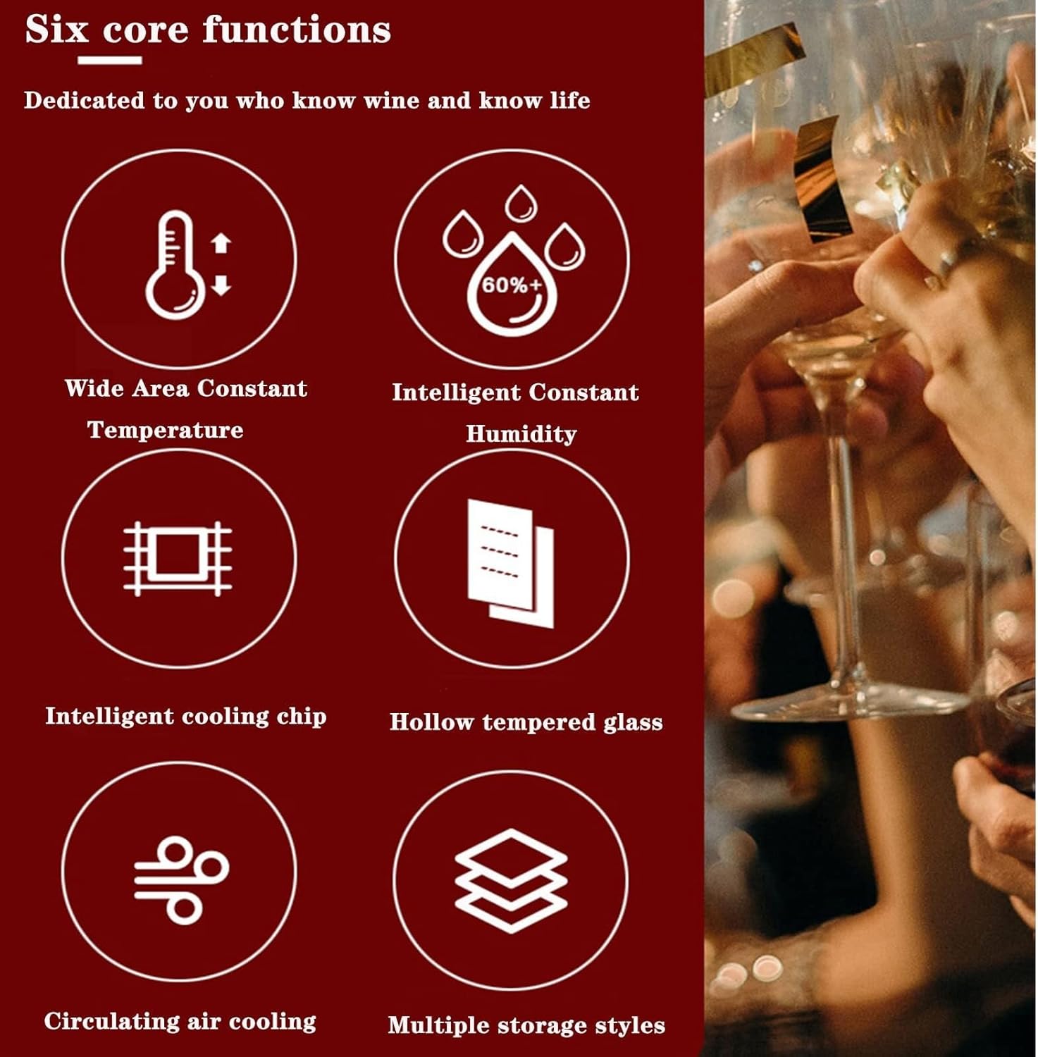 12-Bottle Compressor Wine Cooler Refrigerator with Digital Controls, Quiet Cooling, Clear Glass Door