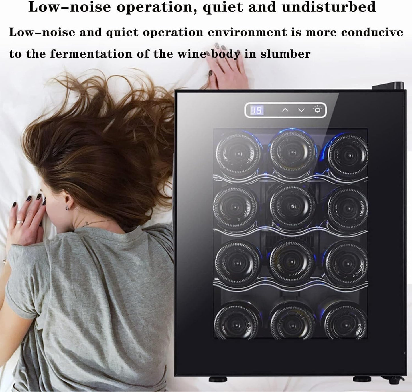 12-Bottle Compressor Wine Cooler Refrigerator with Digital Controls, Quiet Cooling, Clear Glass Door