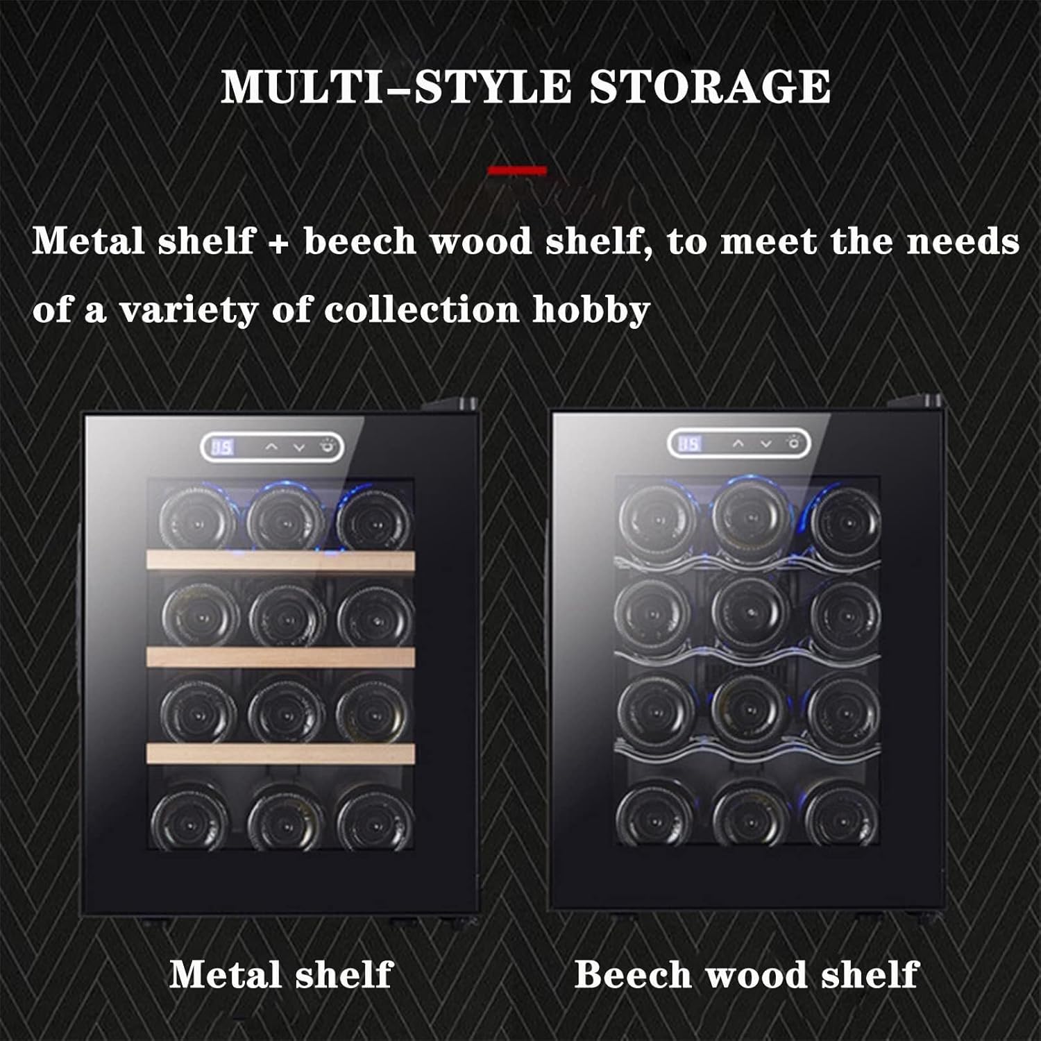 12-Bottle Compressor Wine Cooler Refrigerator with Digital Controls, Quiet Cooling, Clear Glass Door