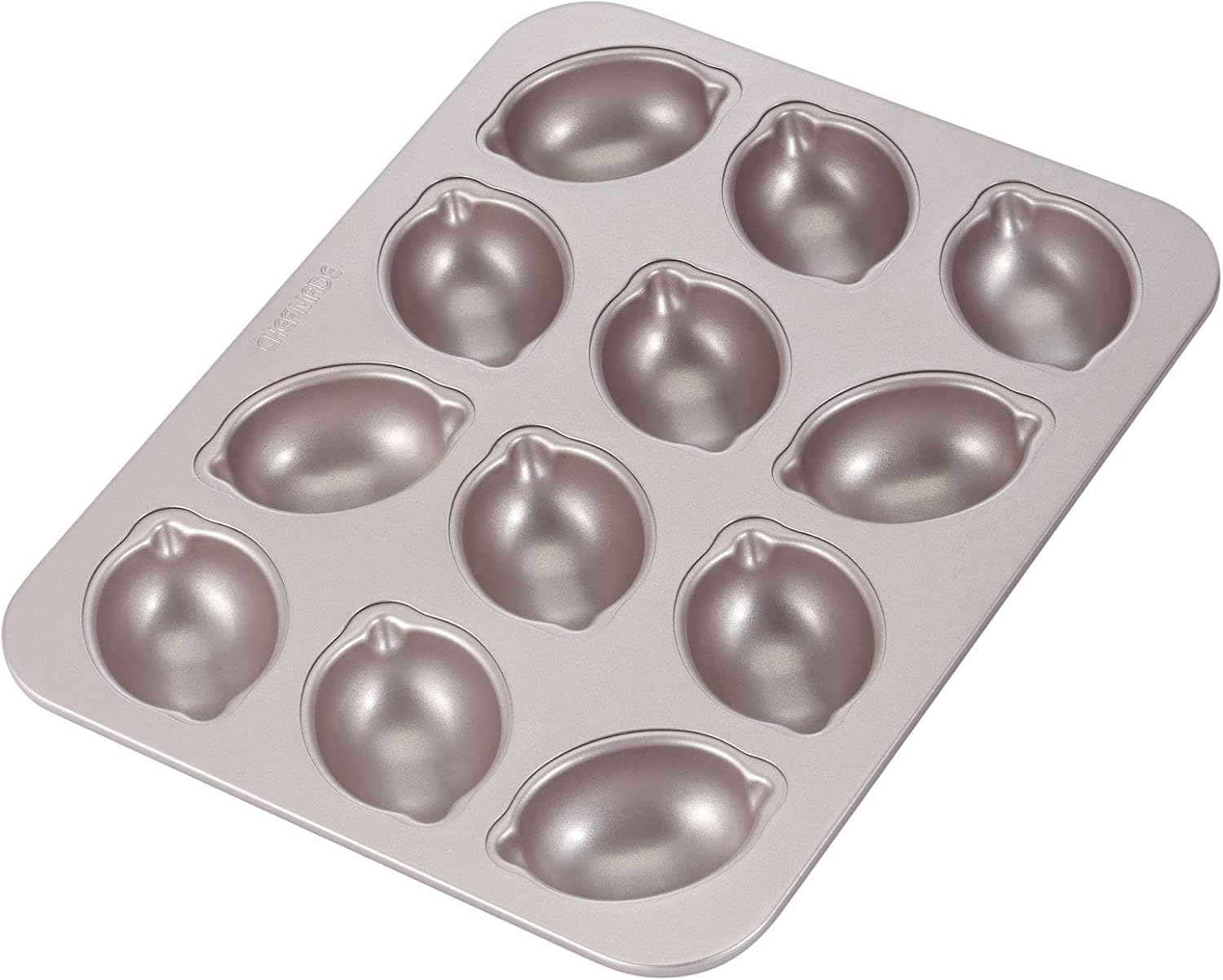 12-Cavity Non-Stick Lemon-Shaped Muffin Cake Pan for Oven Baking - Champagne Gold