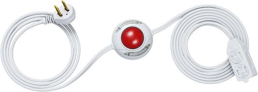 12 FT Light Extension Cord with ON/Off Foot Switch for Christmas Lights - White, ETL Listed