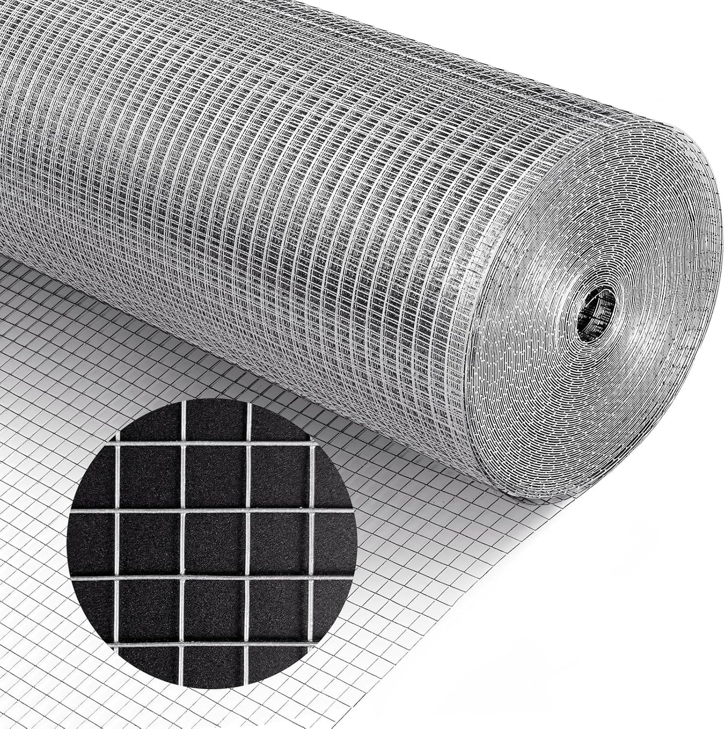 1/2" Hardware Cloth 48"x100' 19 Gauge Galvanized Welded Wire Fencing for Chicken Coops, Plant Supports, Poultry Cages, and More - WildKart