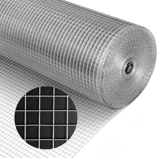 1/2" Hardware Cloth 48"x100' 19 Gauge Galvanized Welded Wire Fencing for Chicken Coops, Plant Supports, Poultry Cages, and More - WildKart