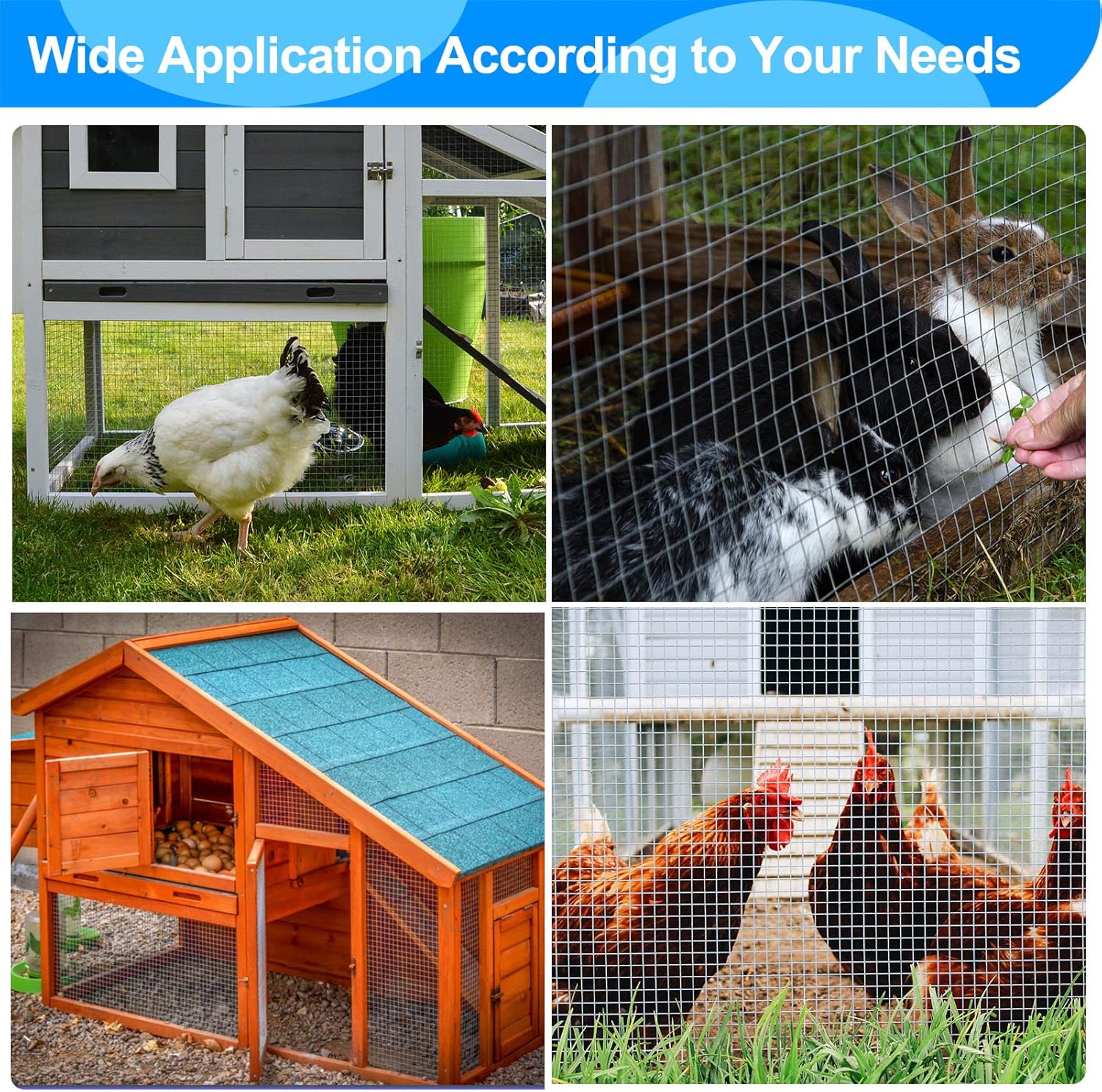 1/2" Hardware Cloth 48"x100' 19 Gauge Galvanized Welded Wire Fencing for Chicken Coops, Plant Supports, Poultry Cages, and More - WildKart