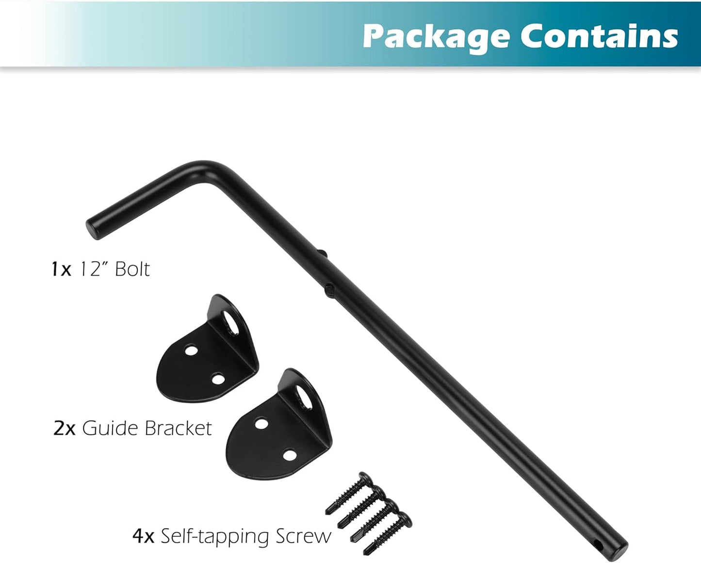 12" Heavy Duty Gate Drop Rod Cane Bolt Hardware for Wooden Fences Metal Gates Doors - Black Finish