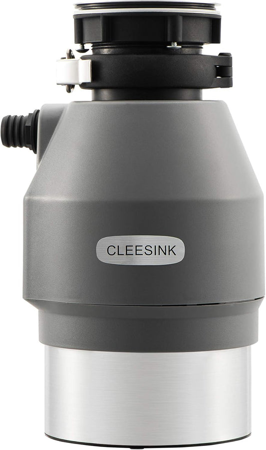 1/2 HP Garbage Disposal with Induction AC Motor Sound Reduction - 1.45L High Effect Grinding Food Waste Disposer by CLEESINK