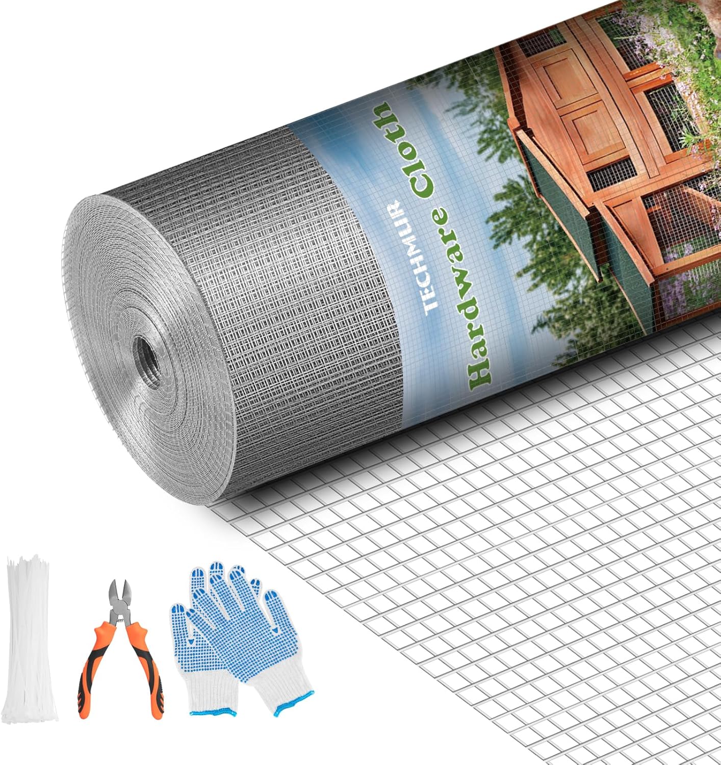 1/2 inch 48" x 100' 19 Gauge Hardware Cloth Wire Mesh Roll for Chicken Coop, Garden, and Poultry Netting