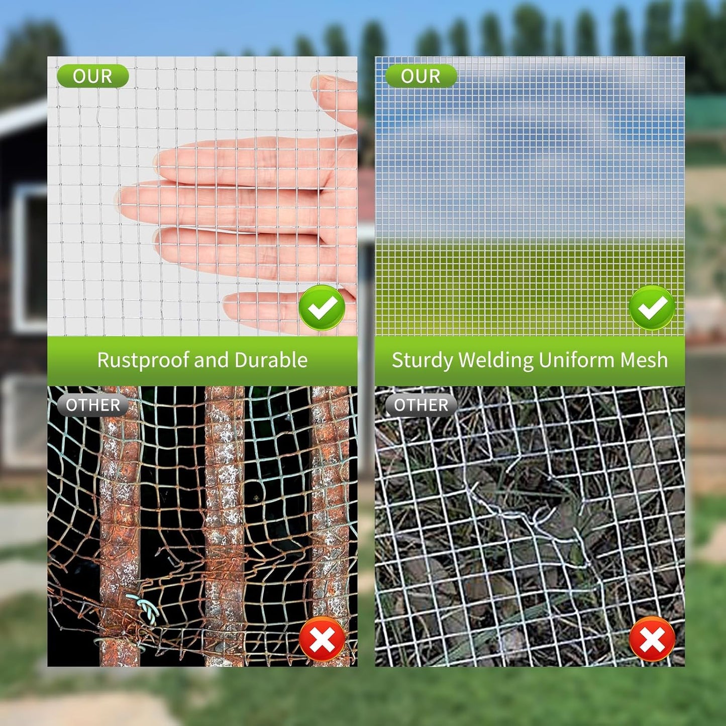 1/2 inch 48" x 100' 19 Gauge Hardware Cloth Wire Mesh Roll for Chicken Coop, Garden, and Poultry Netting