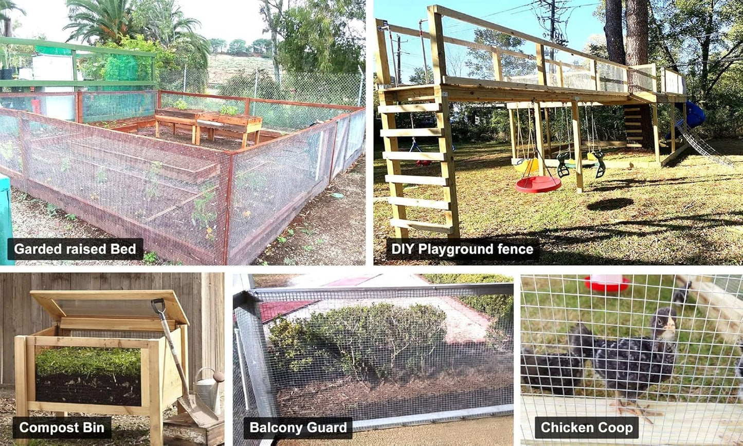 1/2 Inch 48x100 19Ga Hardware Cloth - Hot Dipped Galvanized Wire Mesh Roll for Chicken Coops, Rabbit Hutches, and More