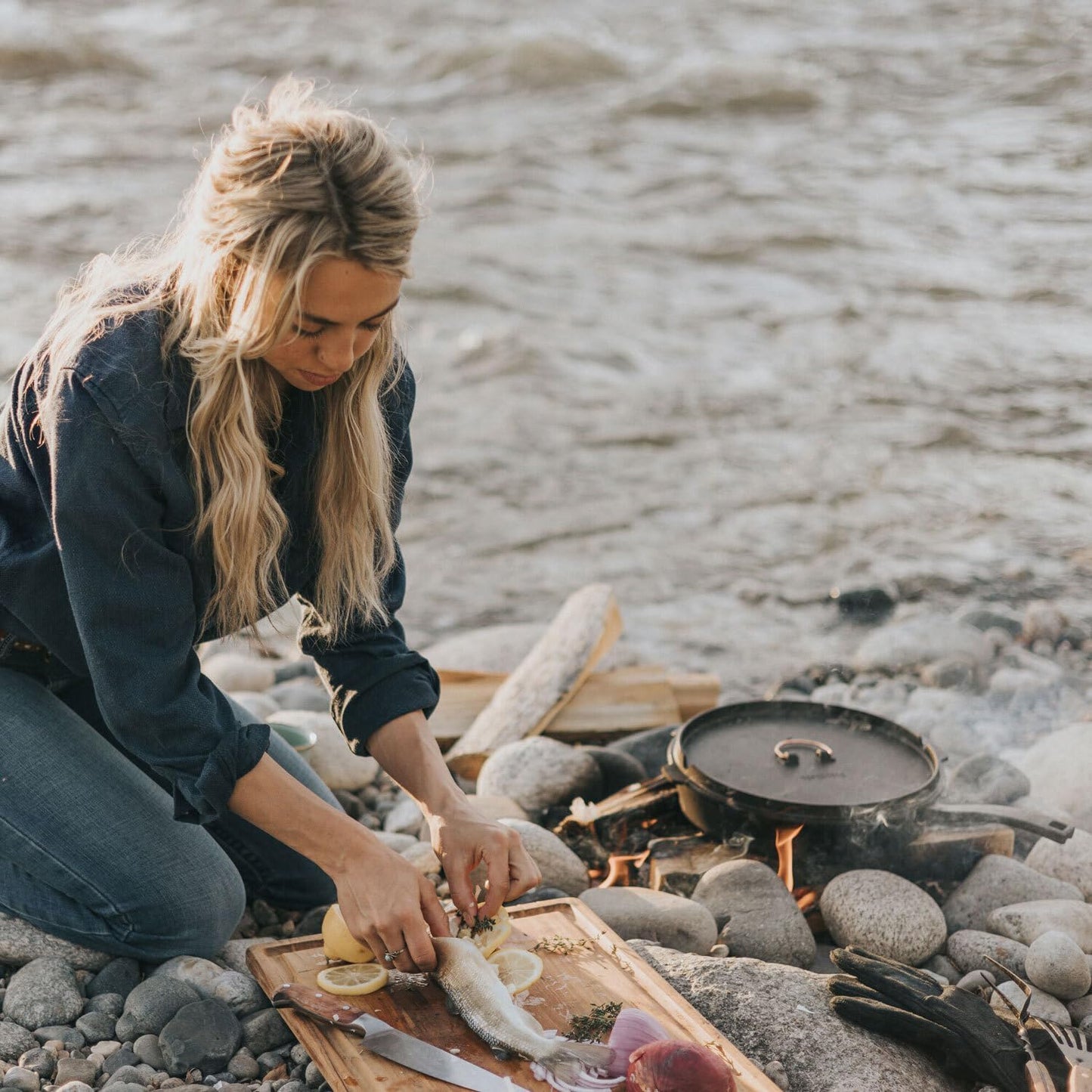 12-Inch Cast Iron Skillet Set with Dutch Oven Style Lid for Camping - All-In-One Cookware