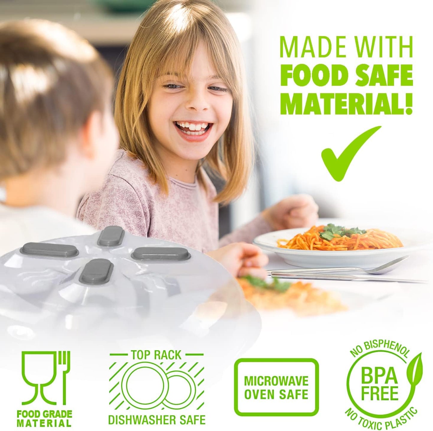 12-inch Clear Magnetic Microwave Splatter Cover - Vented BPA-Free Food Cover