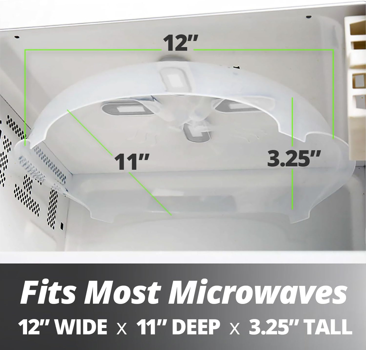 12-inch Clear Magnetic Microwave Splatter Cover - Vented BPA-Free Food Cover