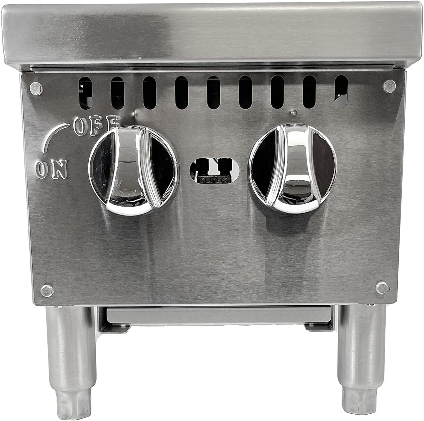 12-Inch Commercial Heavy Duty Gas Hotplate with Two Burners, 50,000 BTU - For Countertop Use