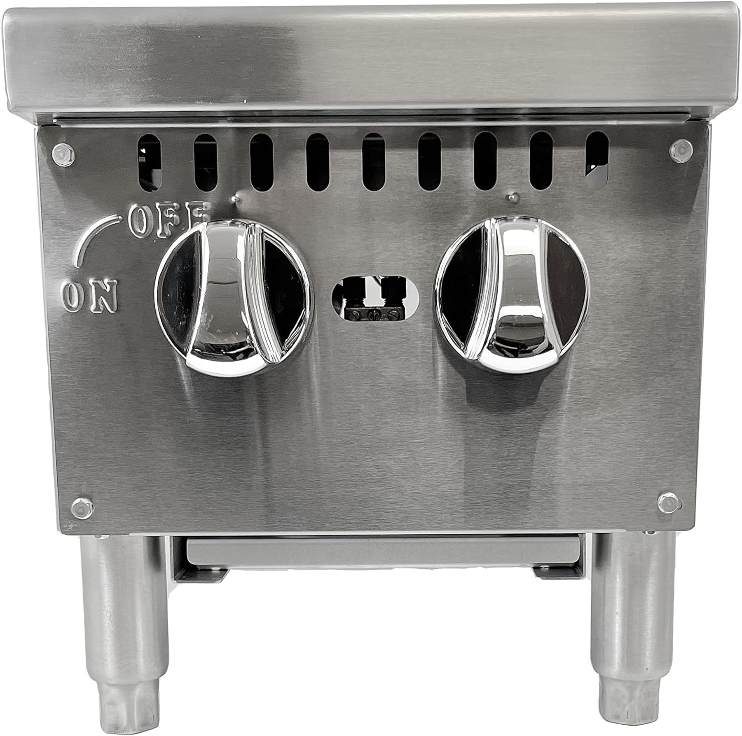 12-Inch Commercial Heavy Duty Gas Hotplate with Two Burners, 50,000 BTU - For Countertop Use