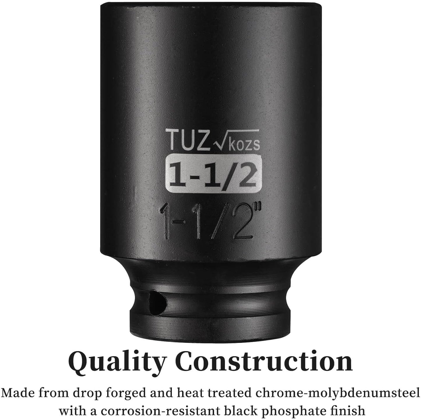 1/2-Inch Drive 1-1/2 Deep Impact Hex Socket - Metric, 6-Point Design, Chrome Moly Steel