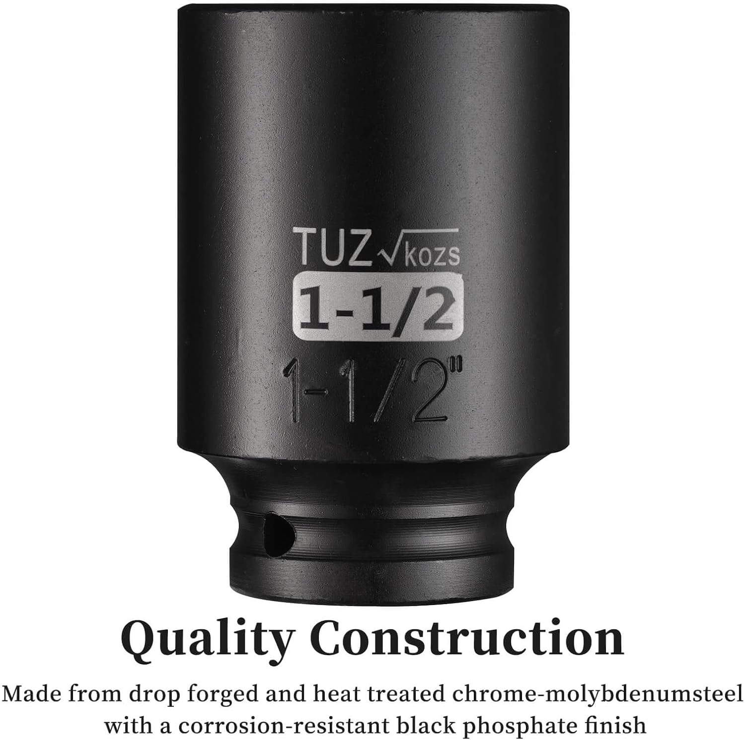 1/2-Inch Drive 1-1/2 Deep Impact Hex Socket - Metric, 6-Point Design, Chrome Moly Steel