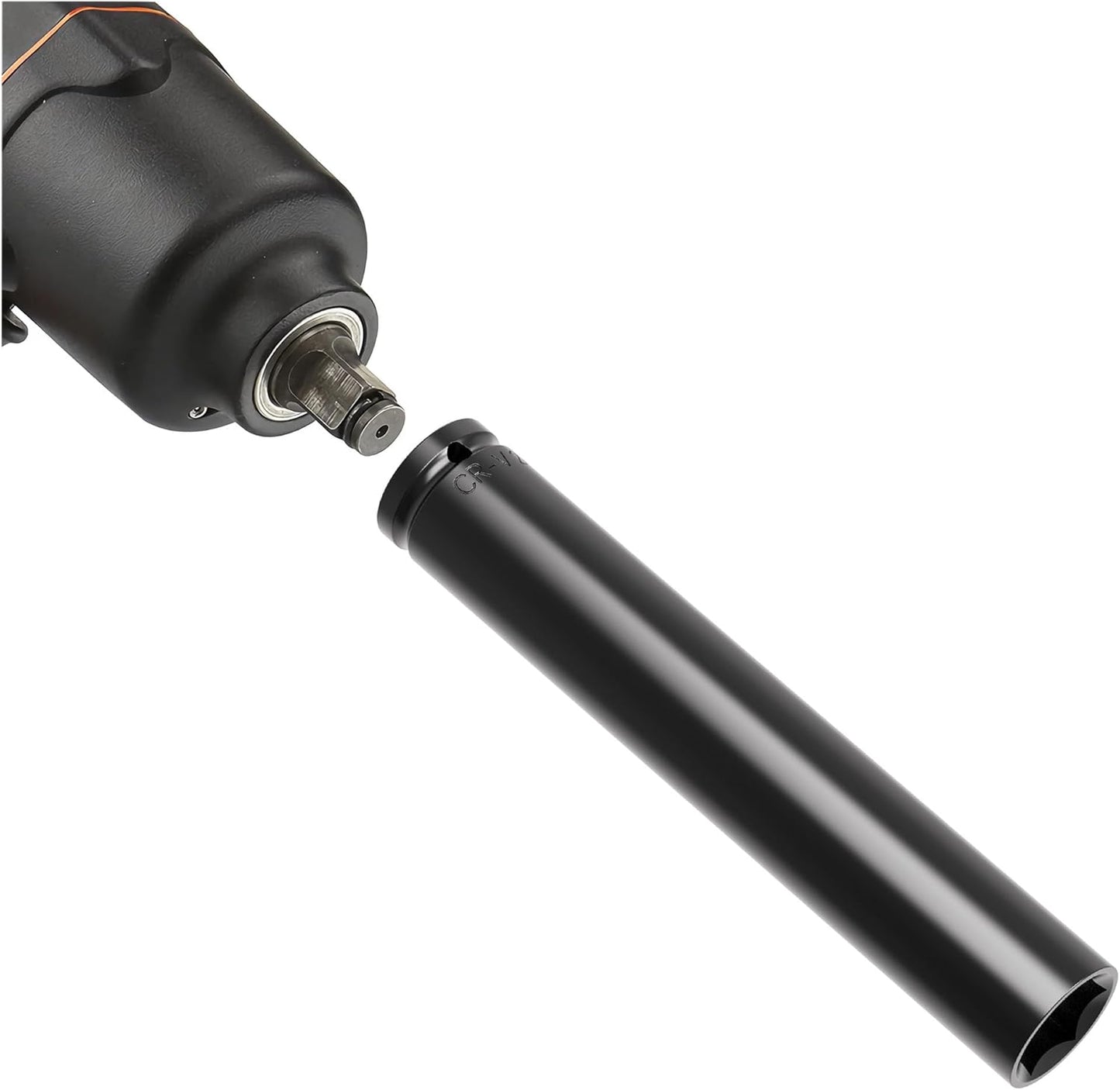 1/2 Inch Drive 18mm Deep Impact Socket, Heat-Treated CR-V Steel, 6-Point Metric Sizes - 6 Inch Length