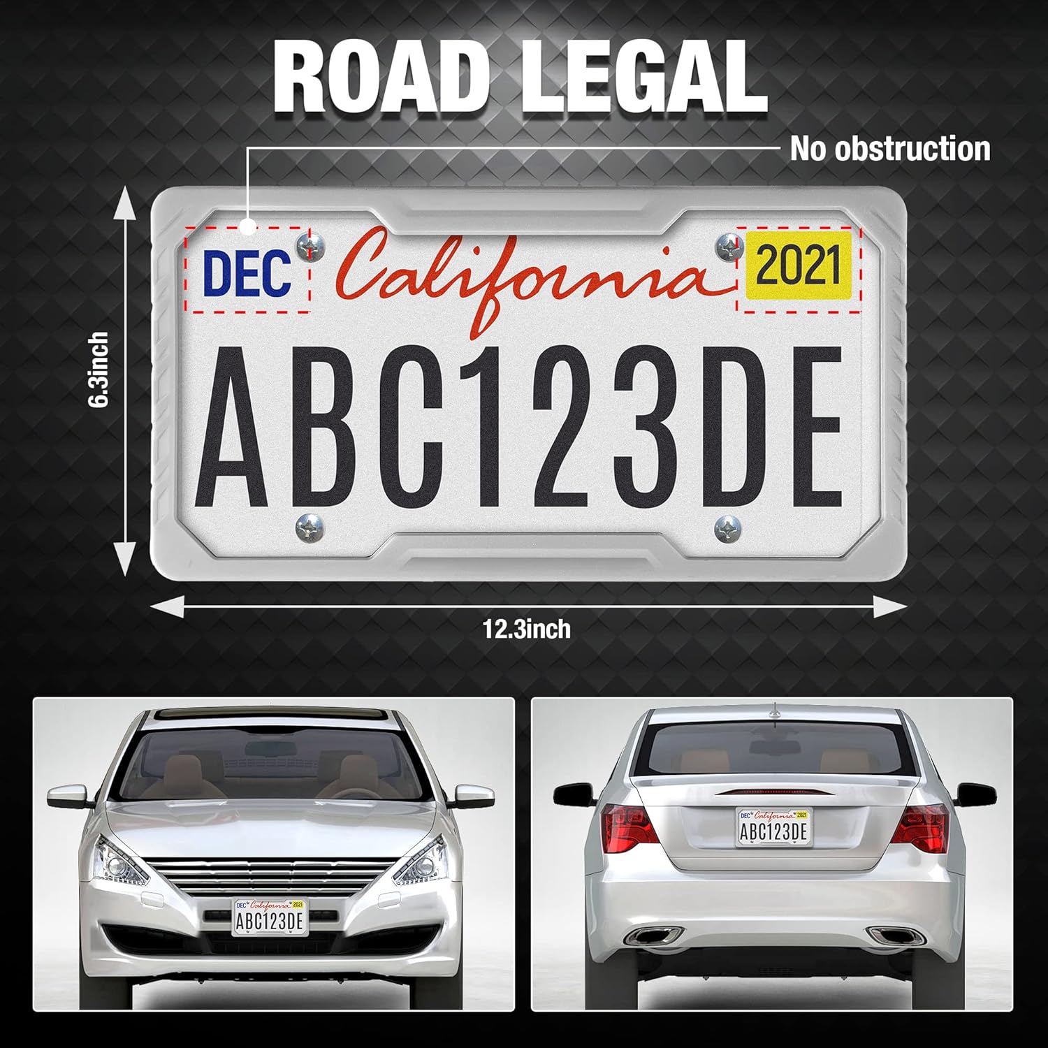 1/2-Inch Drive Ratchet with Silicone License Plate Frames, 90-Tooth Quick-release Wrench for Car, Rust Proof Plate Cover Kit