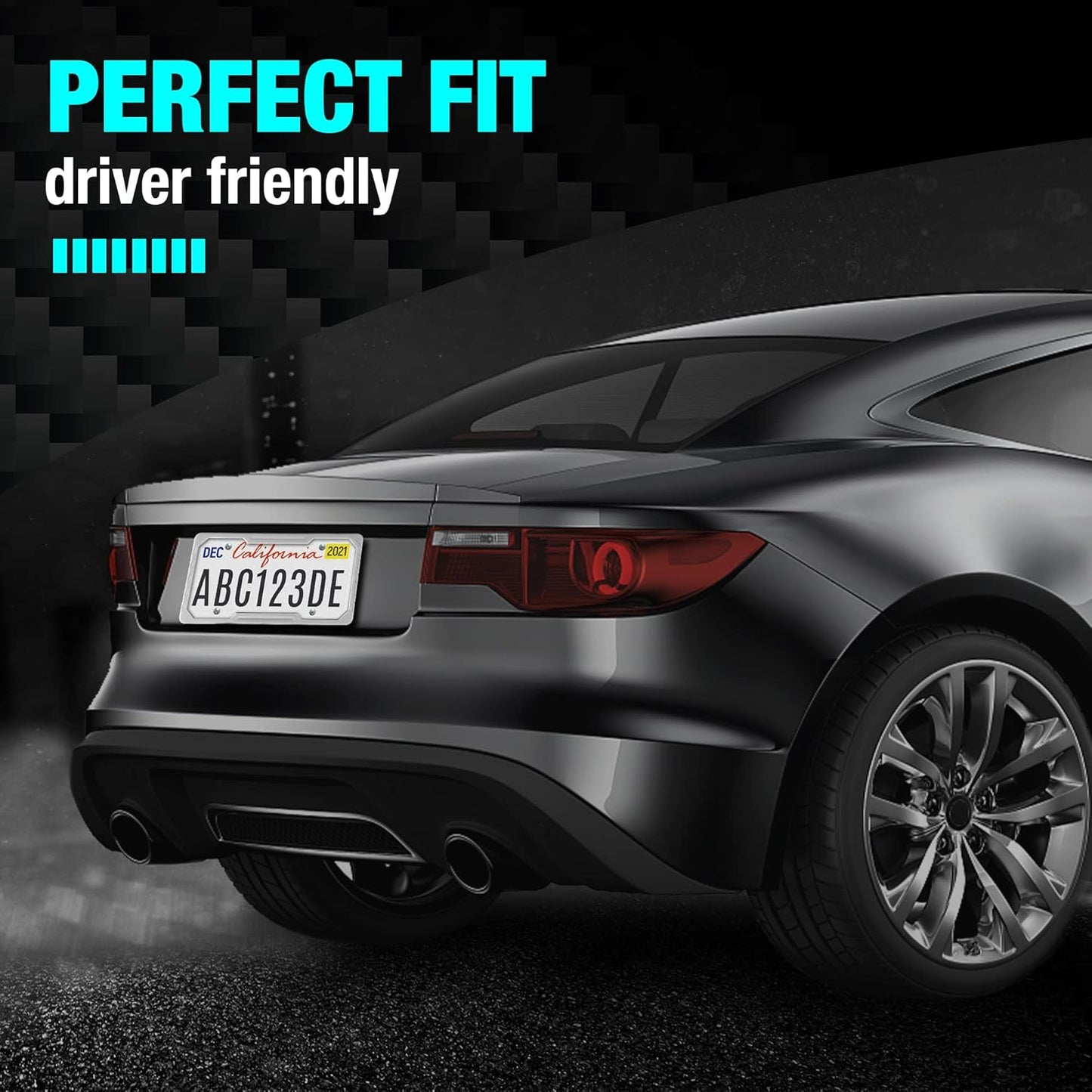 1/2-Inch Drive Ratchet with Silicone License Plate Frames, 90-Tooth Quick-release Wrench for Car, Rust Proof Plate Cover Kit