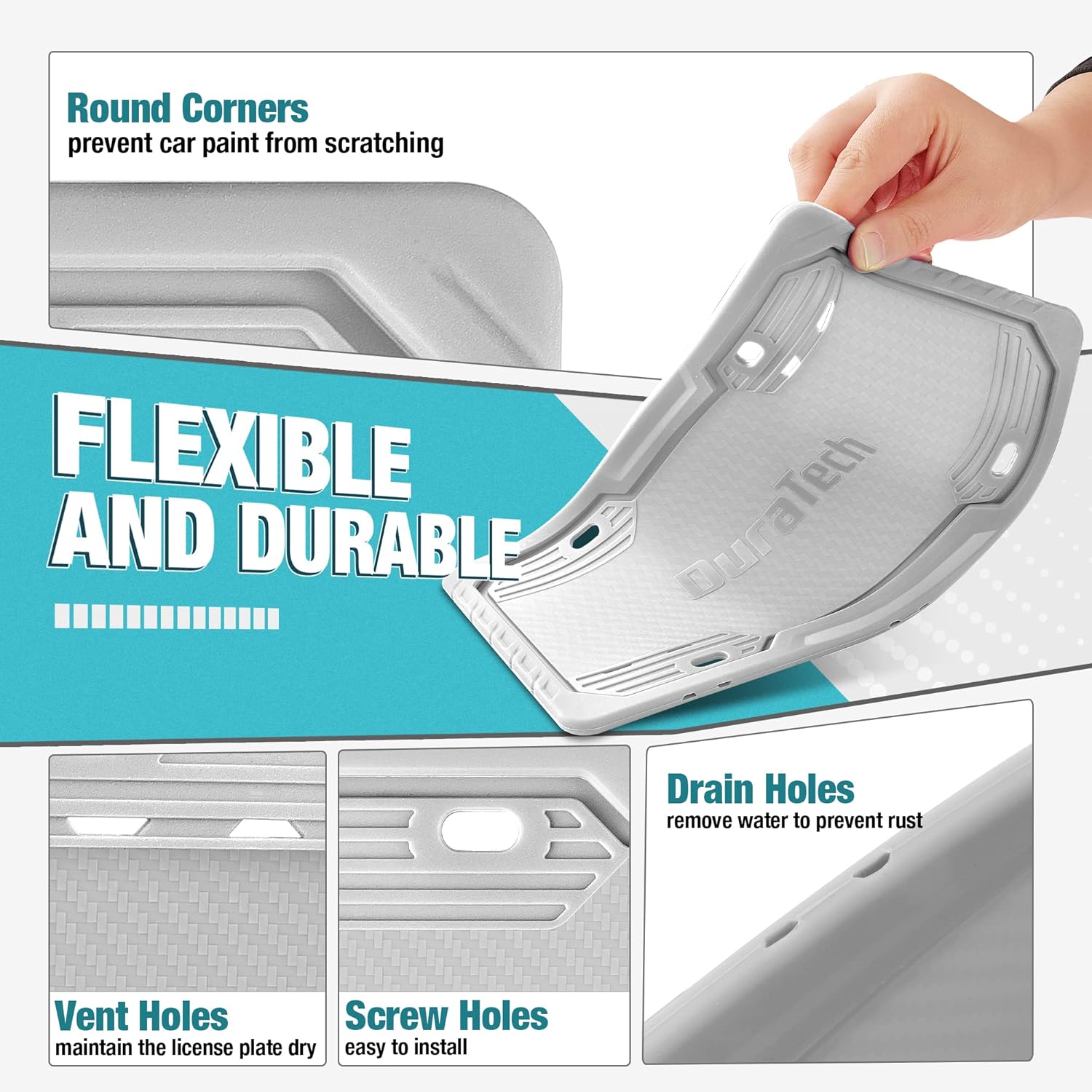 1/2-Inch Drive Ratchet with Silicone License Plate Frames, 90-Tooth Quick-release Wrench for Car, Rust Proof Plate Cover Kit