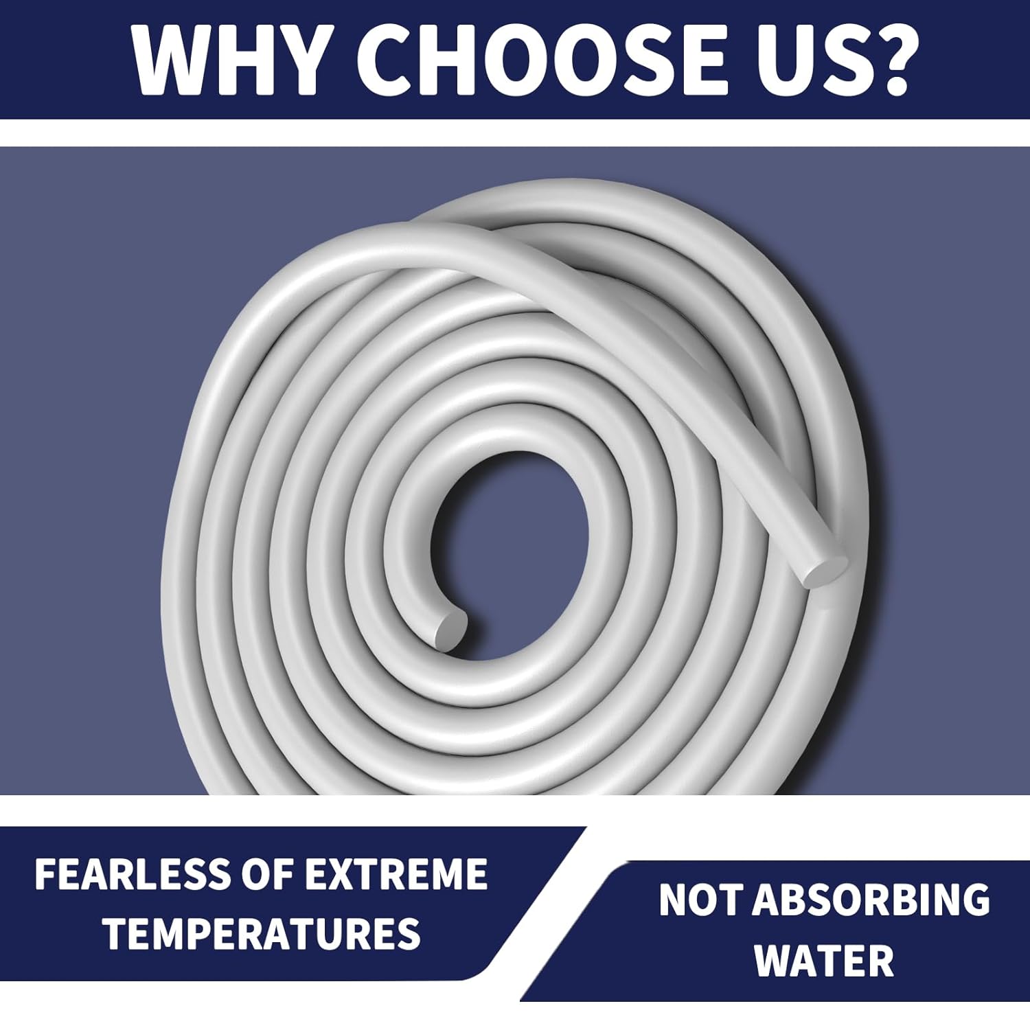 1/2 Inch EPDM Rubber Backer Rod Joint Filler for Concrete Cracks - 16.4 Ft Length