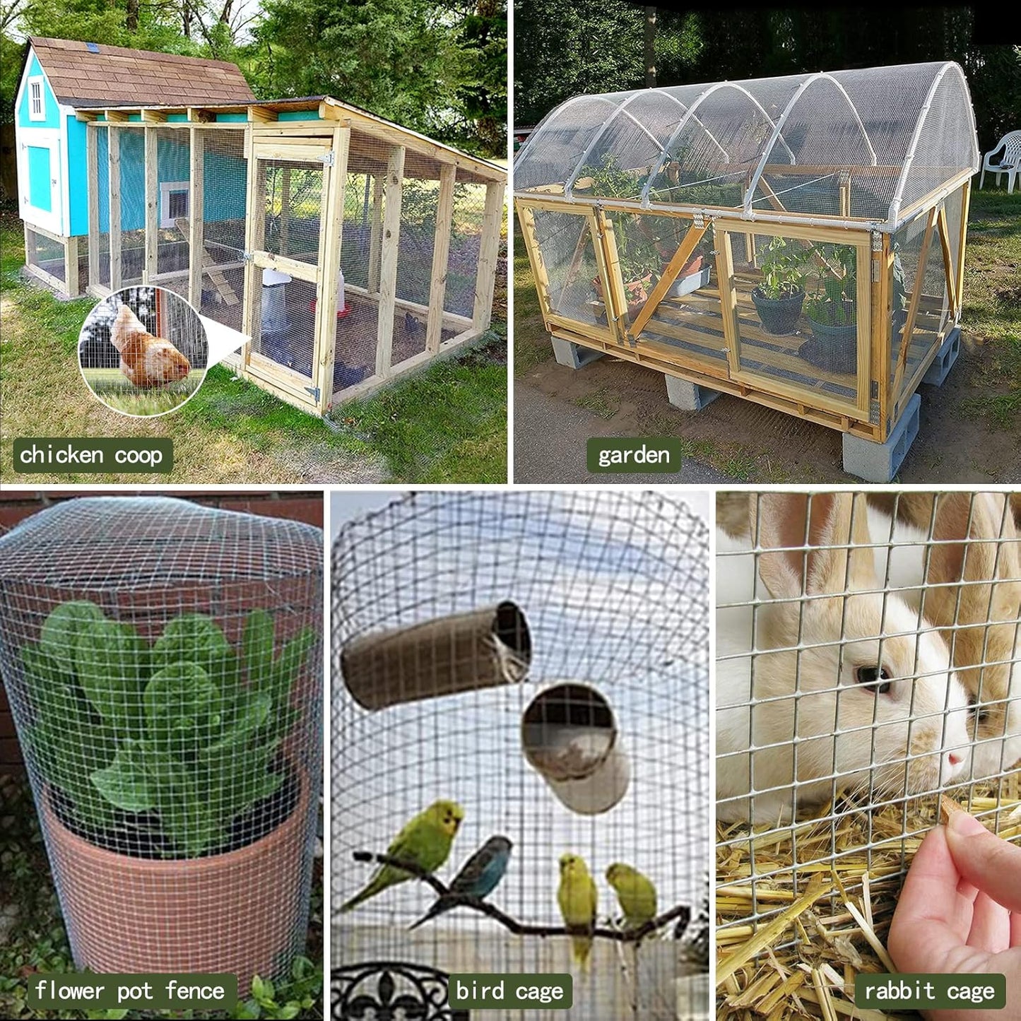 1/2 Inch Hardware Cloth 48 X 100 ft - 19 Gauge Wire Mesh for Chicken Coops, Rabbit Cages, Garden, Small Rodents - Hot Dipped Galvanized Wire Fence - WildKart