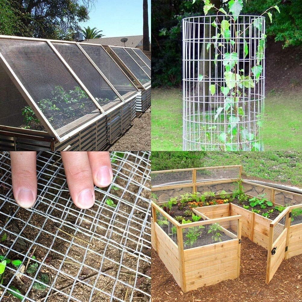 1/2 inch Hardware Cloth 48"x50ft 19 Gauge Galvanized Square Chicken Wire Fence Roll for Raised Garden Beds, Plant Supports, Poultry Netting, Snake Fence - AMAGABELI GARDEN & HOME JW007