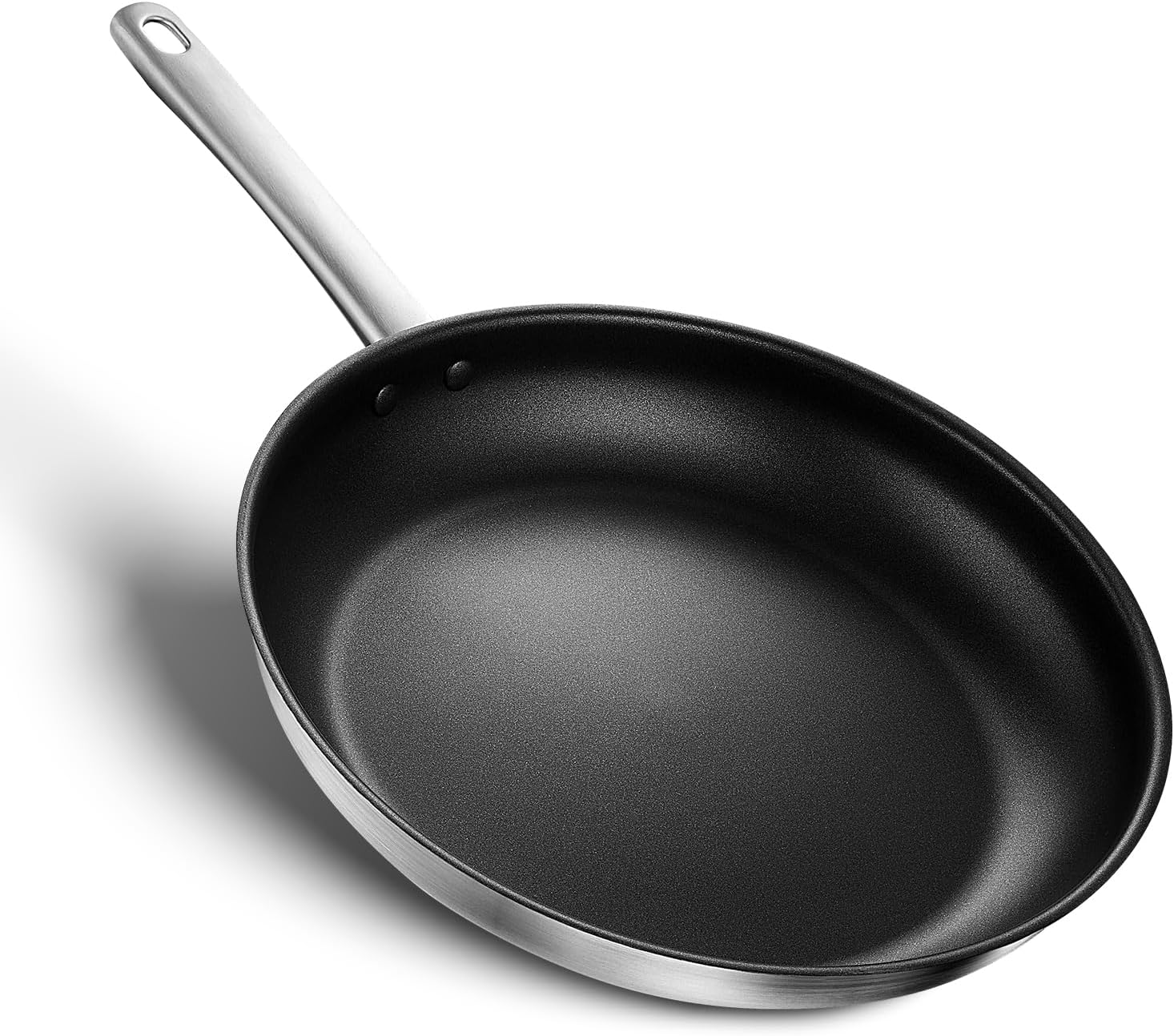 12 Inch Non-Stick Stainless Steel Pan with Stay-Cool Handle for Professional Cooking - Induction & Oven Safe