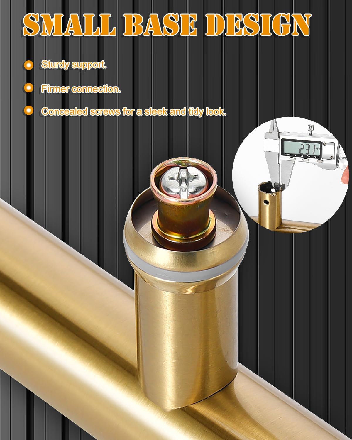 12 inch Round Stainless Steel Double Sided Door Handle for French Sliding Barn Doors - H Shape Gold Home Pull Handles
