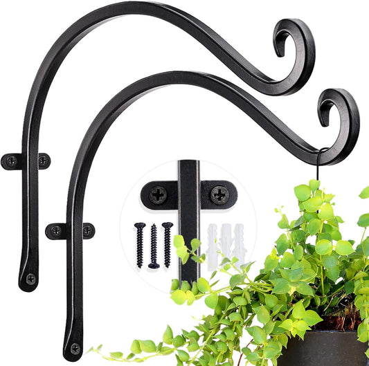 12-Inch Rust-Resistant Hanging Plant Hanger for Outdoor Use - Bird Feeder Wall Hooks Perfect for Flower Baskets
