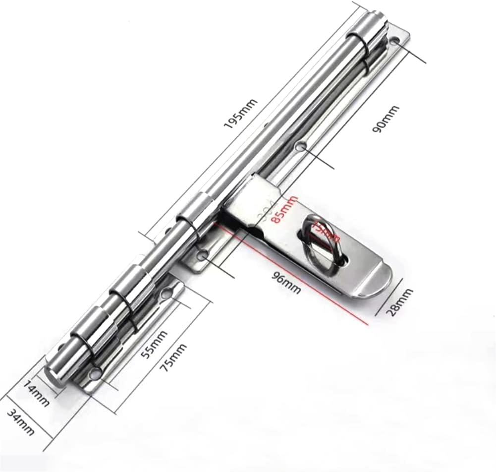 12 Inch Stainless Steel Sliding Door Bolt Lock for Security - Padlock Clasp, Lockable Latch for Garden Shed & Wooden Gates - WildKart