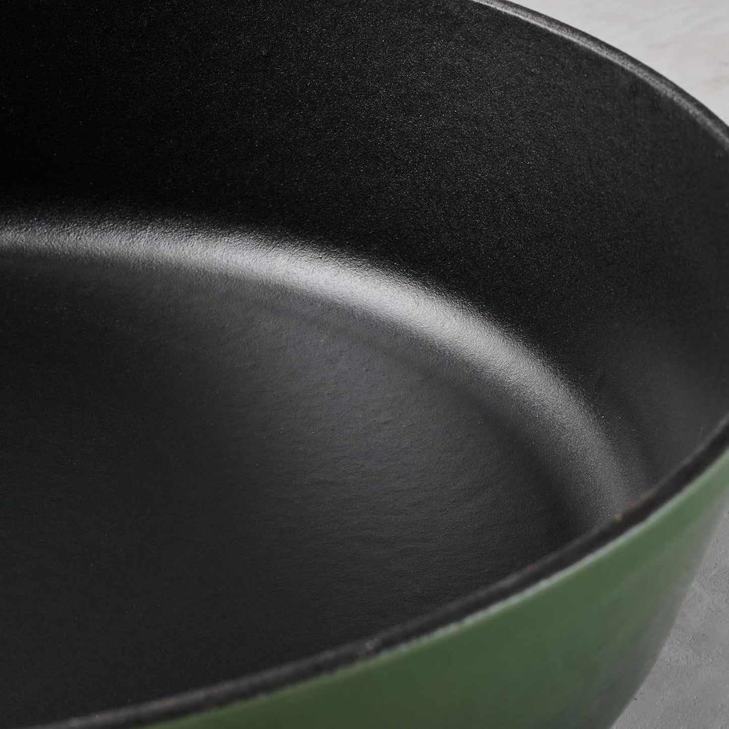 12-inch Tramontina Enameled Cast Iron Skillet with Lid and Gold Knob in Cactus Green Color