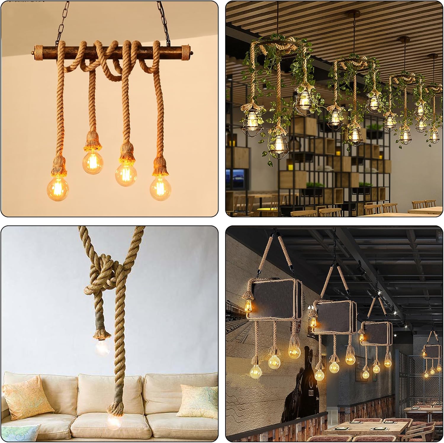 1/2 Inch X 25 Ft DEDU Hemp Rope - Twisted 4 Strand Natural Manila Rope for Crafts, Camping, DIY Projects - Heavy Duty Multipurpose Rope for Swing Bed, Tug of War, Docks