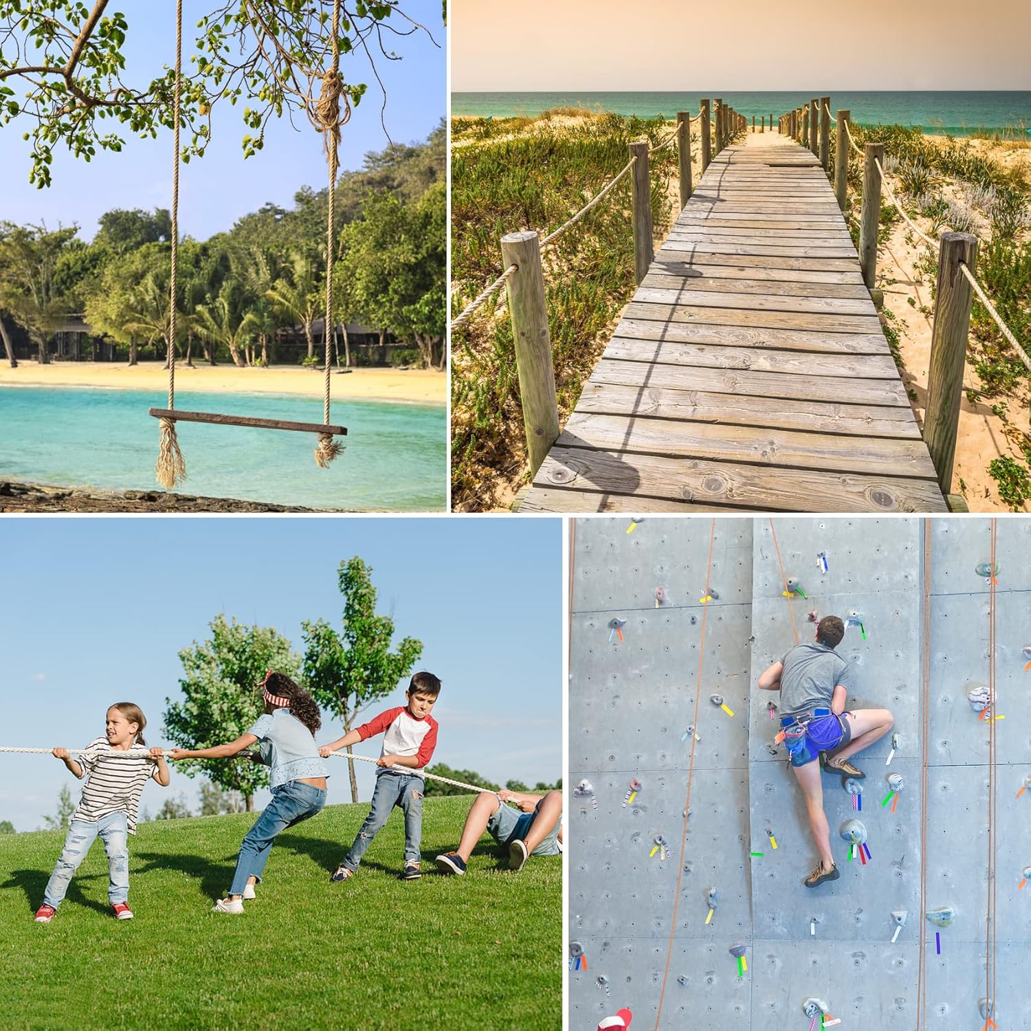 1/2 Inch X 25 Ft DEDU Hemp Rope - Twisted 4 Strand Natural Manila Rope for Crafts, Camping, DIY Projects - Heavy Duty Multipurpose Rope for Swing Bed, Tug of War, Docks