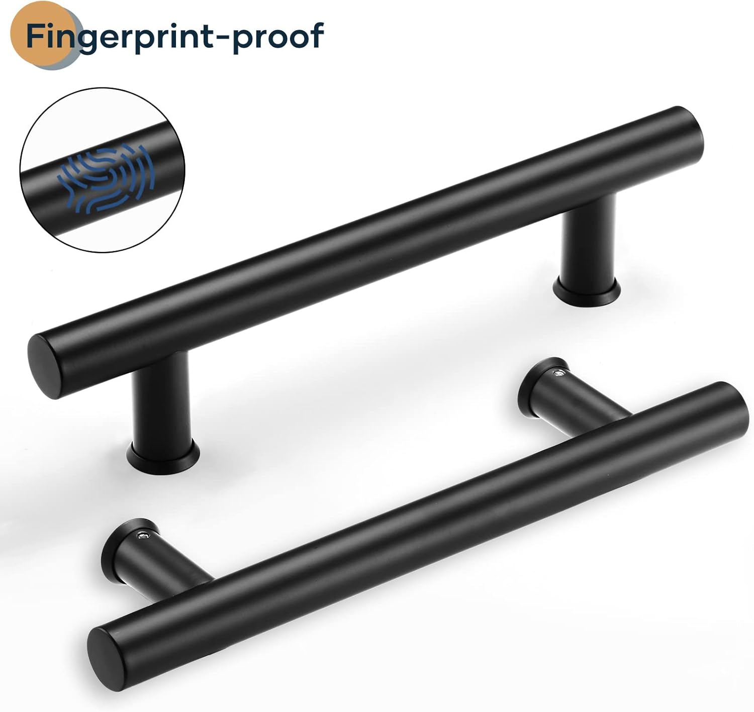12" Matte Black Stainless Steel Double Sided Push Pull H Shape Sliding Door Handle for Glass and Wooden Doors - 2 Pack