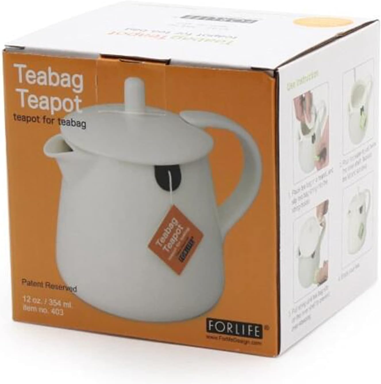 12-Ounce Gray FORLIFE Teabag Teapot - Stylish and Functional Tea Brewing Solution
