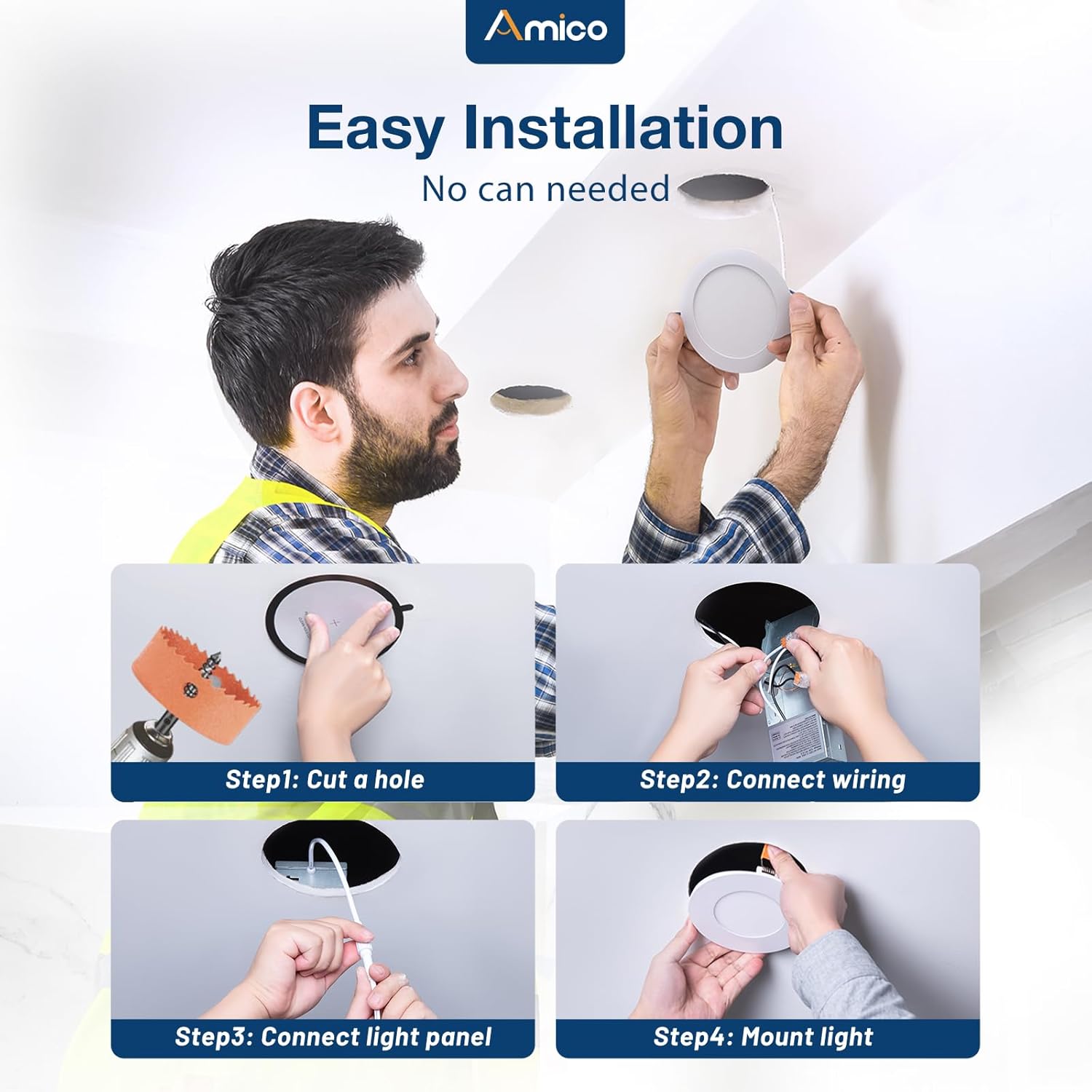 12 Pack 4 Inch Ultra-Thin LED Recessed Dimmable Can Light with Junction Box - 5CCT Selectable - 800LM High Brightness - ETL&FCC - 11W Eqv 70W