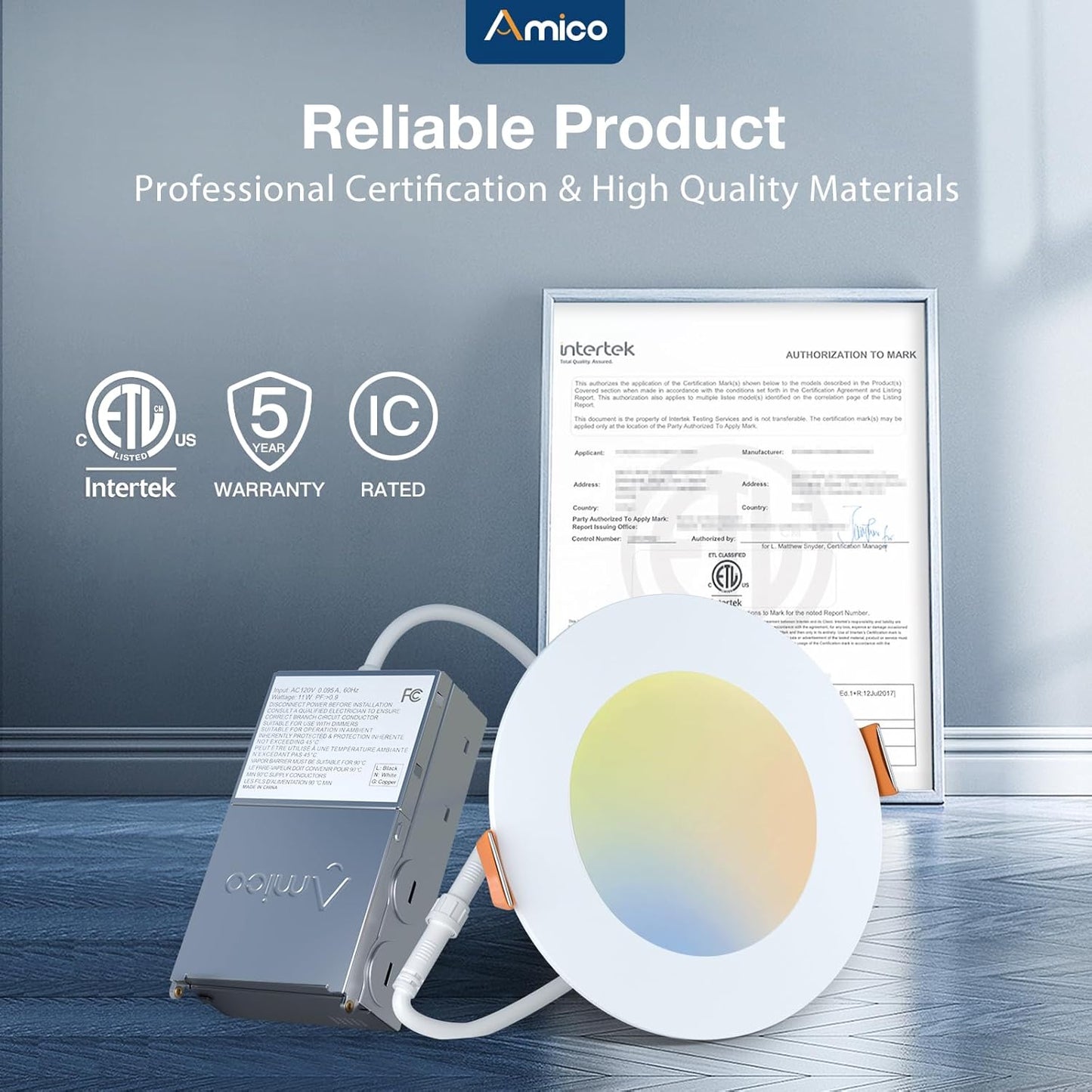 12 Pack 4 Inch Ultra-Thin LED Recessed Dimmable Can Light with Junction Box - 5CCT Selectable - 800LM High Brightness - ETL&FCC - 11W Eqv 70W