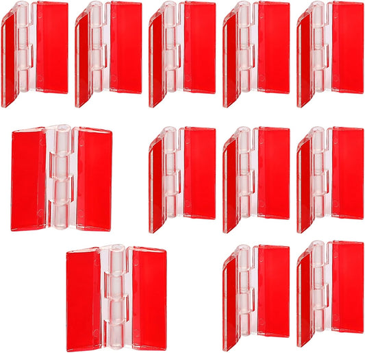 12 Pack Clear Acrylic Self-Adhesive Small Hinges for Cabinet Drawer Furniture - 45x35 mm