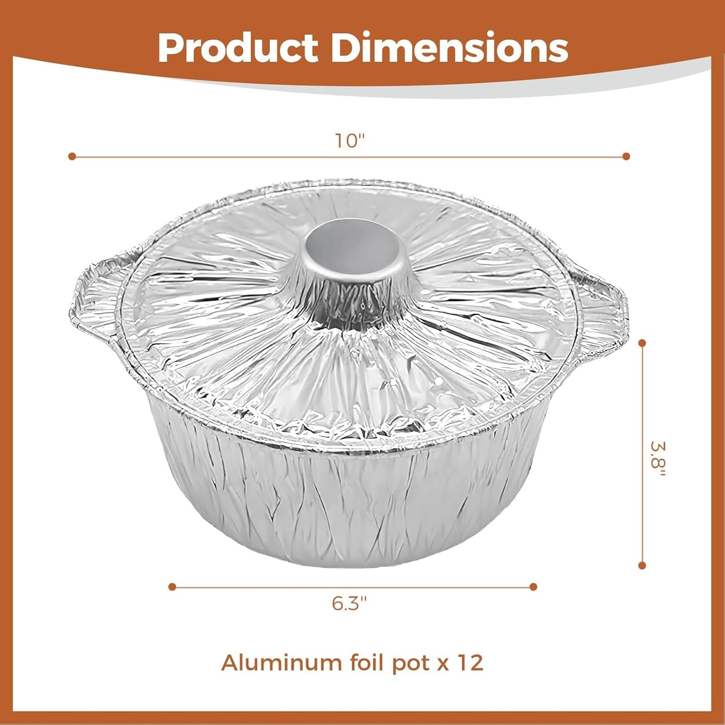 12 Pack Disposable Aluminum Round Foil Pans with Lids - Portable Cookware for Camping and Baking