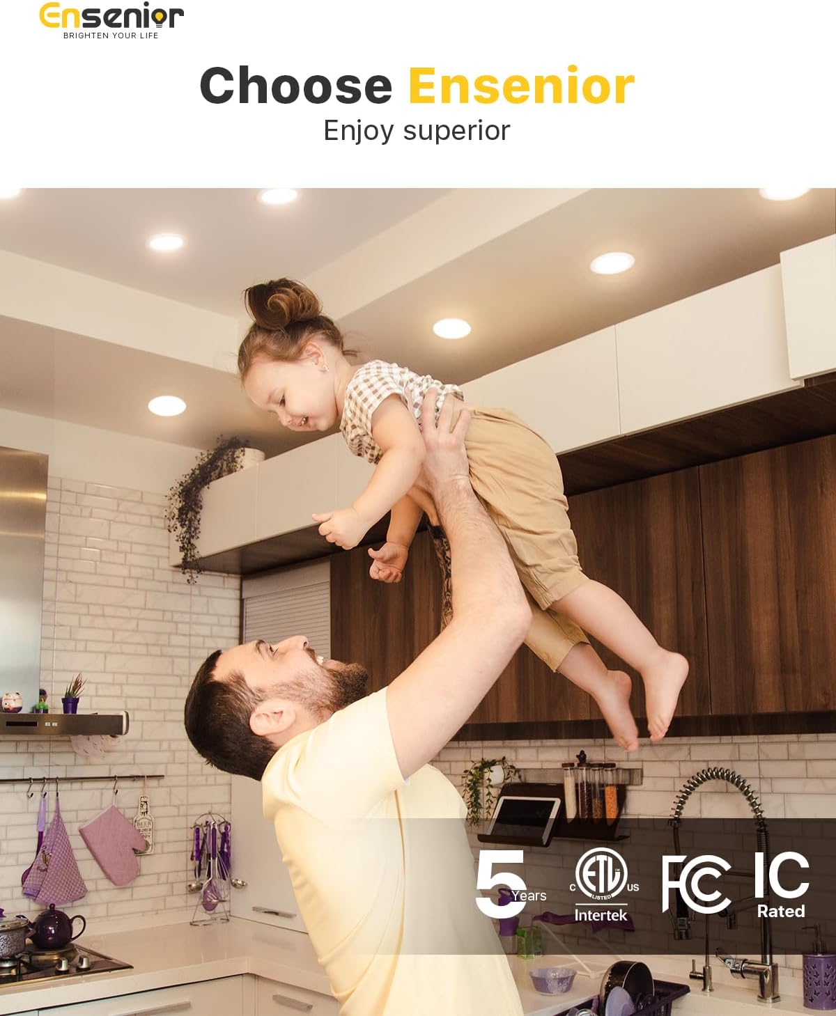 12 Pack Ensenior 4 Inch Ultra-Thin LED Recessed Lights with Junction Box, Selectable Color Temperature, Dimmable, ETL Certified